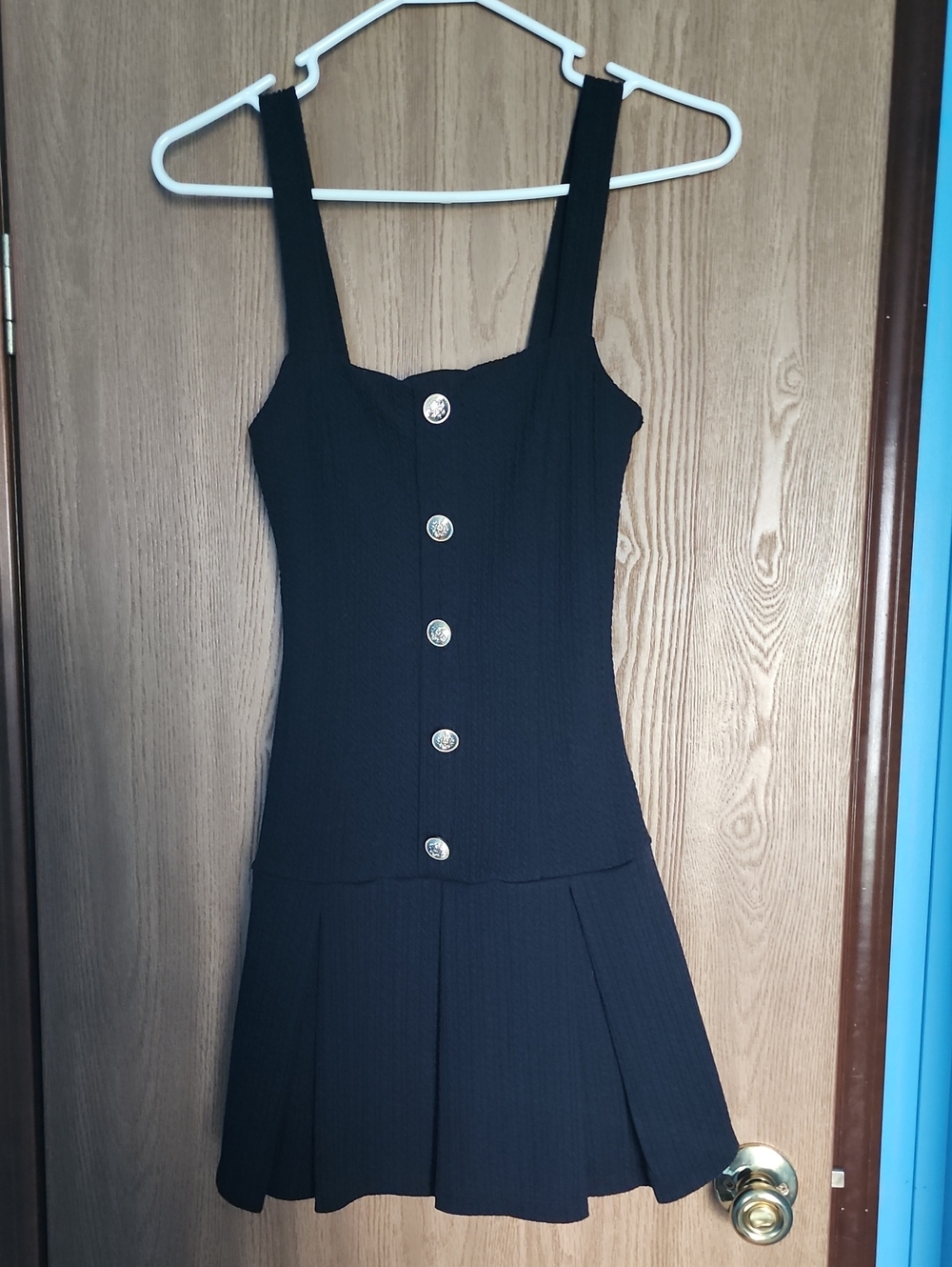 American Rag Black Button-Front Mini Dress